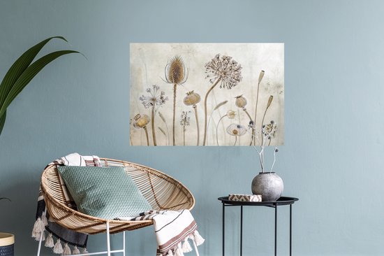 Stickers Stickers muraux - Fleurs - Aquarelle - Nature morte - 60x40 cm - Feuille adhésive