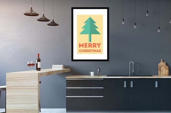 Illustration d'un sapin de Noël avec la citation Joyeux Noël 60x90 cm