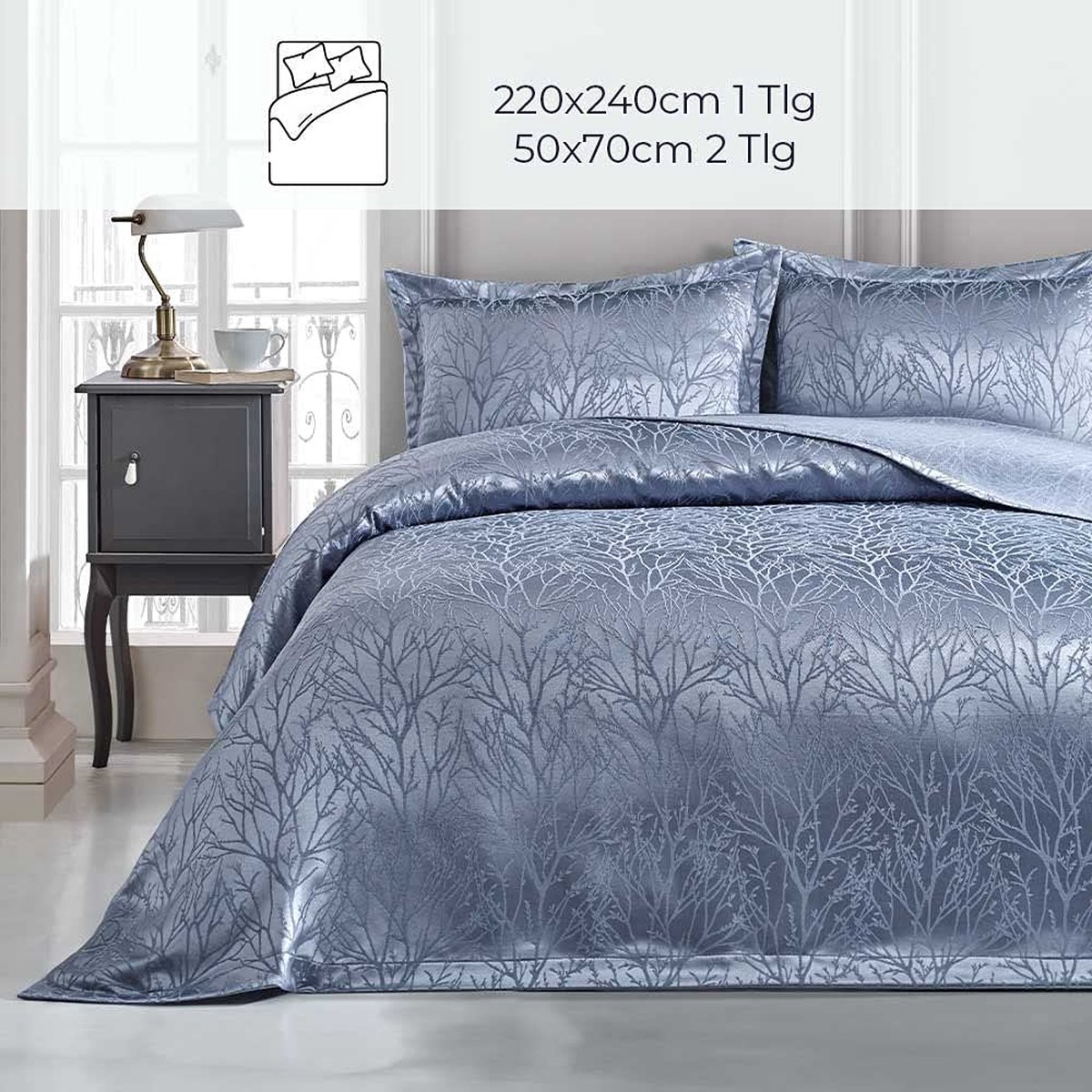 Beddengoedset, Sprei 220 X 240 Cm En 2 Kussenslopen Van 50 X 70 Cm Sprei Sprei Jacquard Geweven Woondeken Zacht En Modern Roze