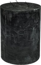 Stompkaars - metallic donkergrijs - 15x20cm - 3 lonten - parafine - set van 2