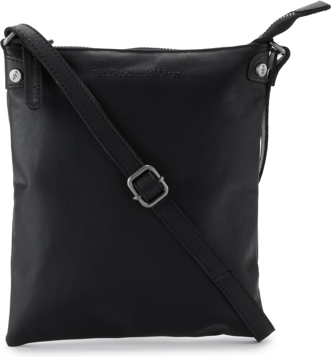 The Chesterfield Brand Leren Schoudertas Oslo Shoulderbag Black Zwart