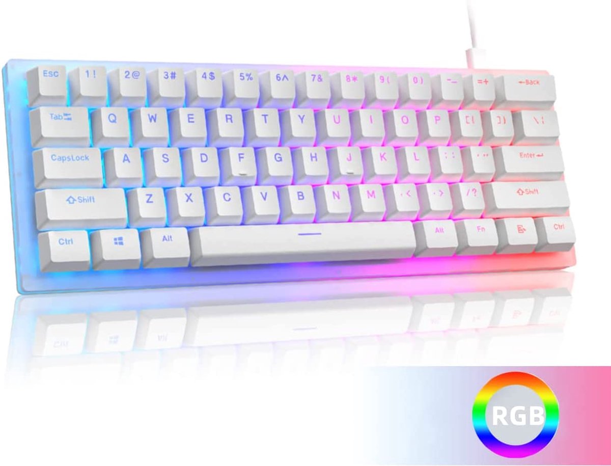 Womier K61 - Qwerty - Mechanische Gaming Toetsenbord - USB-C -RGB - Gateron Brown Switch - Hot Swappable