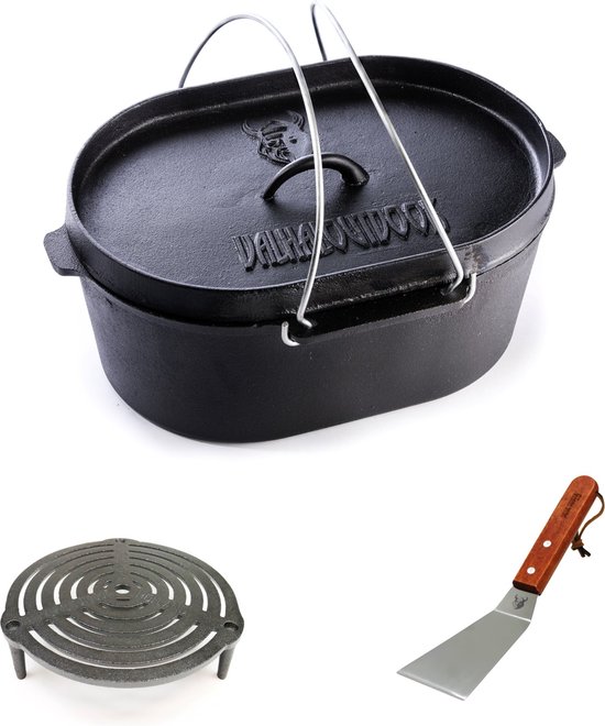 Valhal Outdoor Dutch Oven set 3delig Dutch Oven 9L grill bol