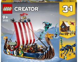 foto van LEGO Creator Vehicles Vikingschip en de Midgaardslang - 31132