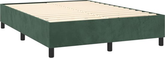vidaXL Cadre à sommier tapissier Velours Vert foncé 140x190 cm - Cadre de lit à sommier tapissier - Cadres de lit à sommier tapissier - Lit - Meubles de chambre