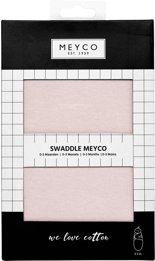 Meyco Baby Uni swaddlemeyco inbakerdoek - light pink - 0-3 maanden - Meyco
