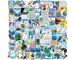 Winkrs - 100 klimaat stickers Save the earth/klimaatverandering/activist - Stickers Voor laptop, muur, deur, koffer, schriften, etc.
