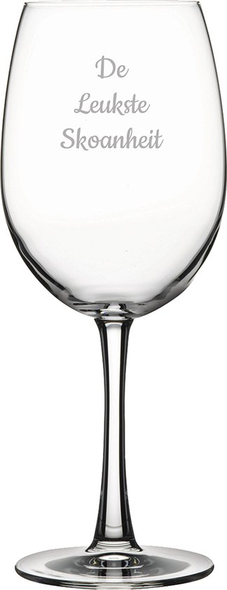Gegraveerde Rode wijnglas 46cl De Leukste Skoanheit