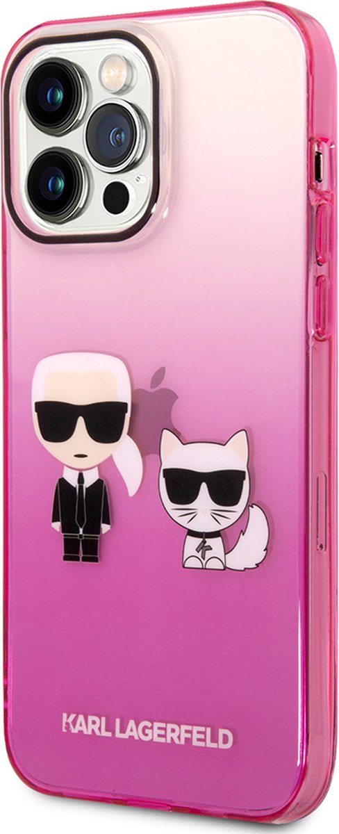 iPhone 14 Pro Max Backcase hoesje - Karl Lagerfeld - Effen Roze - TPU (Zacht)