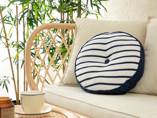 Livetti Sea Sierkussen Decoratief Kussen Cushion 40 cm Wit – Indigo