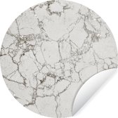 WallCircle - Stickers muraux - Cercle de papier peint - Marbre - Motifs - Grijs - 100x100 cm - Cercle mural - Autocollant - Papier peint autocollant rond XXL