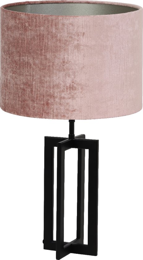 Light & Living Tafellamp Mace/Gemstone - Zwart/Oud roze - Ø30x56cm - | bol