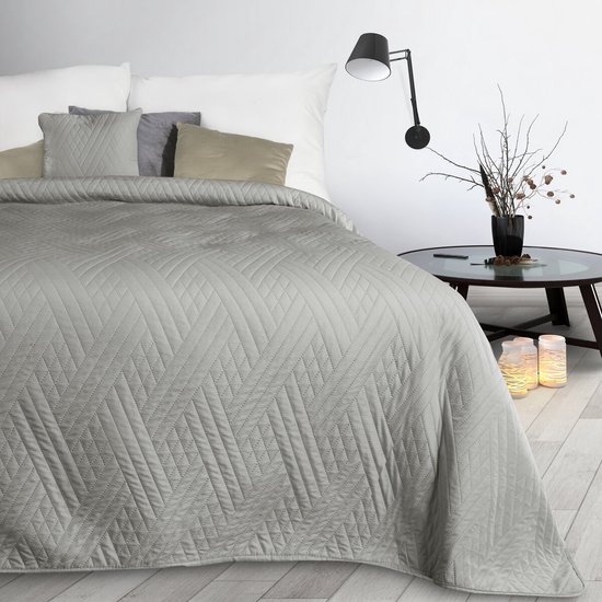 Couvre-lit de luxe Oneiro BONI Type 1 Taupe - 220x200 cm - couvre-lit 2 personnes - literie - chambre - couvre-lits - couvertures - salon - couchage