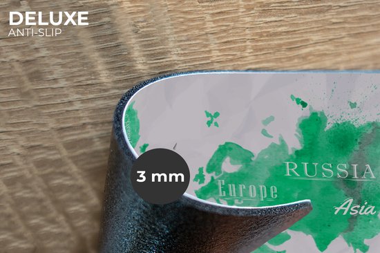 Set de table - Wereldkaart - Peinture à l'huile - Vert - 45x30 cm - 6 pièces