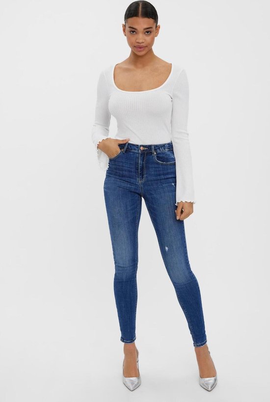 VERO MODA VMSOPHIA Skinny Jeans voor dames, hoge taille, skinny fit jeans, blauw (light blue denim), M / 32L