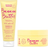 Umberto Giannini Banana Butter Haarverzorging Geschenkset - Voor Pluizig/Droog Haar - Shampoo & Leave-in Conditioner - Vegan & Dierproefvrij - Cadeau Vrouw
