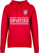 Kroatië Team Hoodie - Rood - Dames - XL