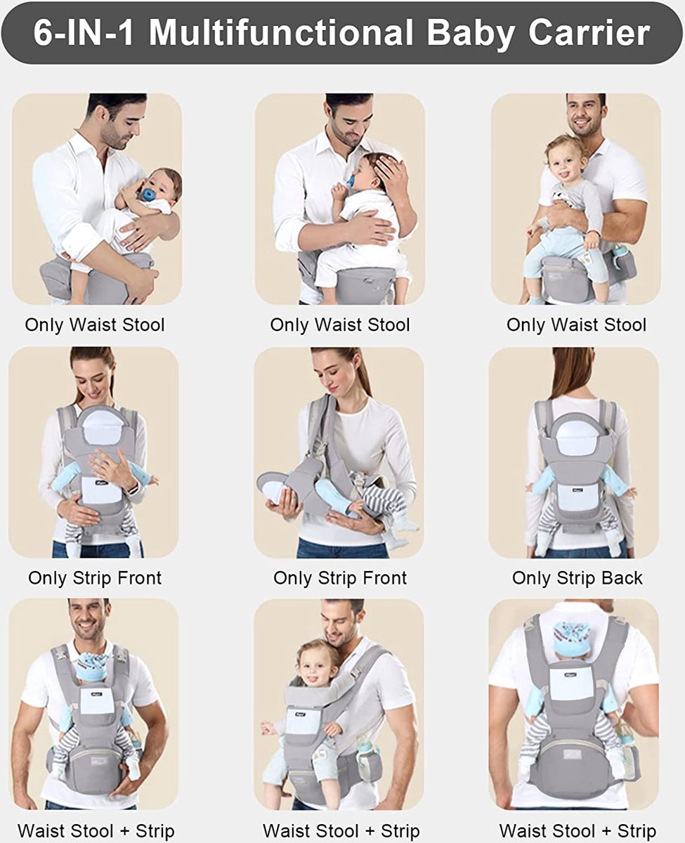 Ergonomische Baby Draagzak Met Heupzitje Voor Pasgeborenen En Peuters 0 36 Maanden
