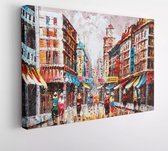digitaal schilderen - Street View of Hong Kong - Modern Art Canvas - 613777490 - 80*60 Horizontal