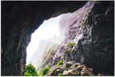 WallClassics - Poster (Mat) - Mist op de Berg - 60x40 cm Foto op Posterpapier met een Matte look