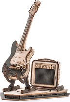Robotime Electric Guitar TG605K - Houten 3D DIY bouwset electrische gitaar - Miniatuur - Bouwpakket - Knutselen