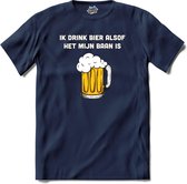 Bier drinken is mijn baan  - Bier kleding cadeau - bierpakket kado idee - grappige bierglazen drank feest teksten en zinnen - T-Shirt - Heren - Navy Blue - Maat 4XL