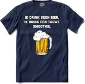Geen bier maar een tarwe smoothie - Bier kleding cadeau - bierpakket kado idee - grappige bierglazen drank feest teksten en zinnen - T-Shirt - Heren - Navy Blue - Maat 3XL