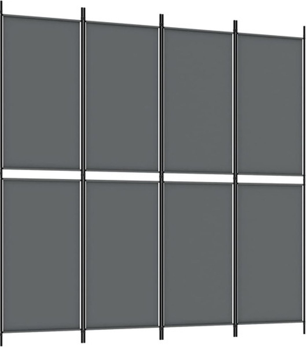 vidaXL Cloison de Séparation 2 Panneaux Séparateur de Pièce Pliable Diviseur Écran d'Intimité Paravent Décoration Salon Anthracite 175x180 cm Tissu