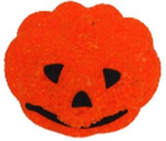 Pompoen LED lampje - Oranje / Zwart - Kunststof - 9,5 x h 6 cm - Decoratie - Lampje - Licht - LED - Halloween - Oktober - Trick Or Treat