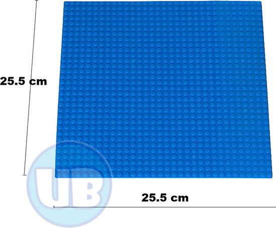 Uniblocks Classic bouwplaat Blauw - 25,5 x 25,5 cm | City | combineer met Lego bouwplaten | grondplaten 32x32 noppen | wegen | wegplaat| stad | Geschikt voor LEGO bouwplaten bouwplaat wegplaat
