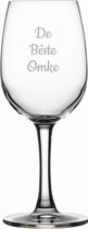 Gegraveerde witte wijnglas 26cl De Bêste Omke