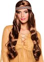 Boland - Pruik Harmony bruin Bruin - Golvend - Lang - Vrouwen - Hippie - 60's & 70's - Hippie & Flower Power