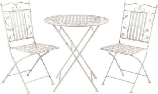 GIANTEX Bistrotafel met 2 stoelen, 3-delig, bistroset, balkonset