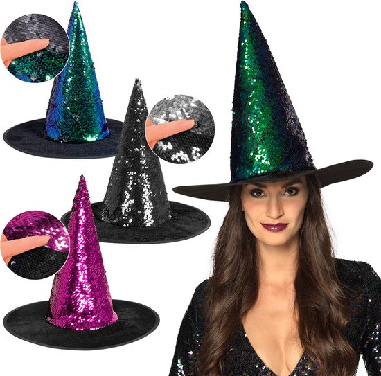 Boland - Hoed Witch switch assorti - 58 - Volwassenen - Vrouwen - Halloween accessoire - Horror