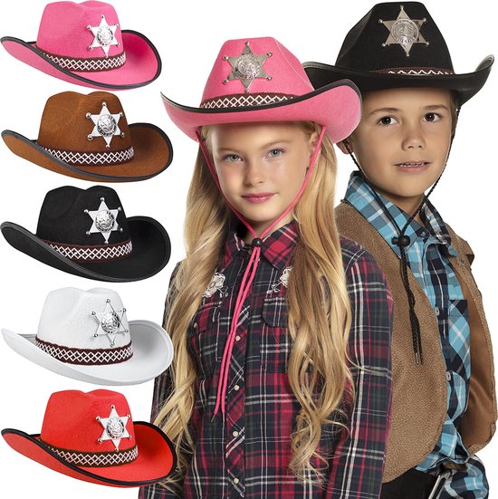 Enfant Déguisement Cowboy Sheriff Chapeau Enfants Marron Cow Boy