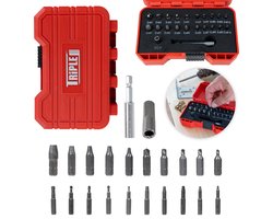Triple J® Schroefverwijderaar set - Professionele Bit- & Borensets - Gereedschap - Gereedschapset - 22-delig