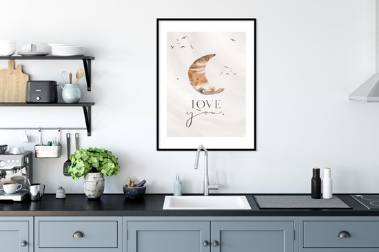 Poster in lijst voor kinderen - Wanddecoratie kinderkamer - Poster kids - Quotes - Spreuken - Kinderen - Love you - Jongetjes - Meisjes - Kids - 60x80 cm
