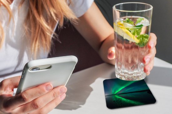 Sous-verres -verres - Aurores boréales - Islande - Ciel étoilé - 10x10 cm - 6 pièces