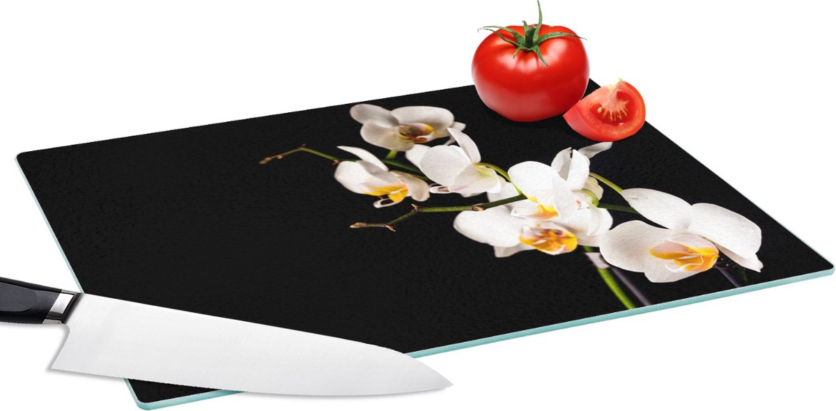 Glazen Snijplank - 39x28 - Orchidee - Bloemen - Planten - Botanisch - Snijplanken Glas
