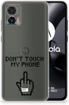 Leuk TPU Back Case Motorola Edge 30 Neo Hoesje Finger Don't Touch My Phone
