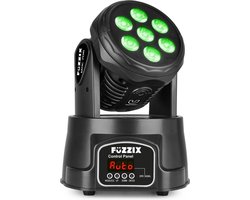 Moving head - Fuzzix MHC706 - Krachtige en compacte discolamp met 7 LED's van 6W - RGBW - DMX