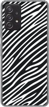 Geschikt voor Samsung Galaxy A33 5G hoesje - Dierenprint - Zebra - Zwart - Siliconen Telefoonhoesje