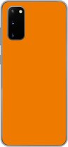 Geschikt voor Samsung Galaxy S20 hoesje - Oranje - Seizoenen - Herfst - Kleur - Siliconen Telefoonhoesje