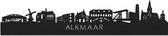 Skyline Alkmaar Zwart hout - 80 cm - Woondecoratie - Wanddecoratie - Meer steden beschikbaar - Woonkamer idee - City Art - Steden kunst - Cadeau voor hem - Cadeau voor haar - Jubileum - Trouwerij - WoodWideCities