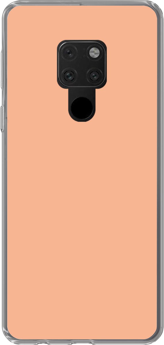 Geschikt voor Huawei P40 Lite hoesje - Abrikoos - Roze - Pastel - Effen - Kleur - Siliconen Telefoonhoesje