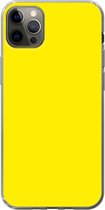 Geschikt voor iPhone 12 Pro Max hoesje - Geel - Citroen - Neon - Kleuren - Siliconen Telefoonhoesje
