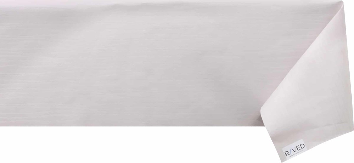 Raved Tafelzeil Streep 140 cm x 600 cm - Beige - PVC - Afwasbaar