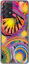 Geschikt voor Samsung galaxy a73 hoesje - Vormen - Kunst - Patronen - Psychedelisch - Siliconen Telefoonhoesje