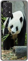 Geschikt voor Samsung Galaxy A53 5G hoesje - Panda - Boomstam - Grot - Siliconen Telefoonhoesje