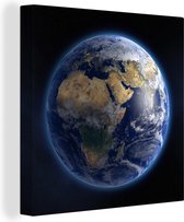 Canvas Schilderij Aarde - Ruimte - Planeten - 90x90 cm - Wanddecoratie